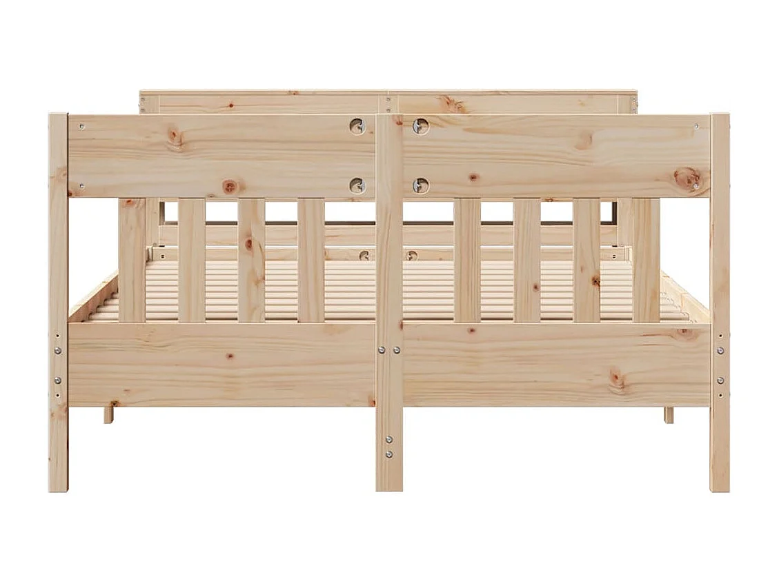 Bedframe | Tweepersoonsbed zonder matras massief grenenhout 160x200 cm