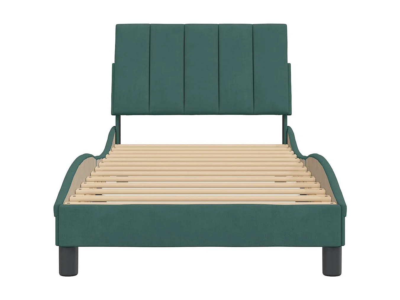 Letto per adulti | Letto singolo | Giroletto senza Materasso Hanko Verde Scuro 90x200 cm in Velluto