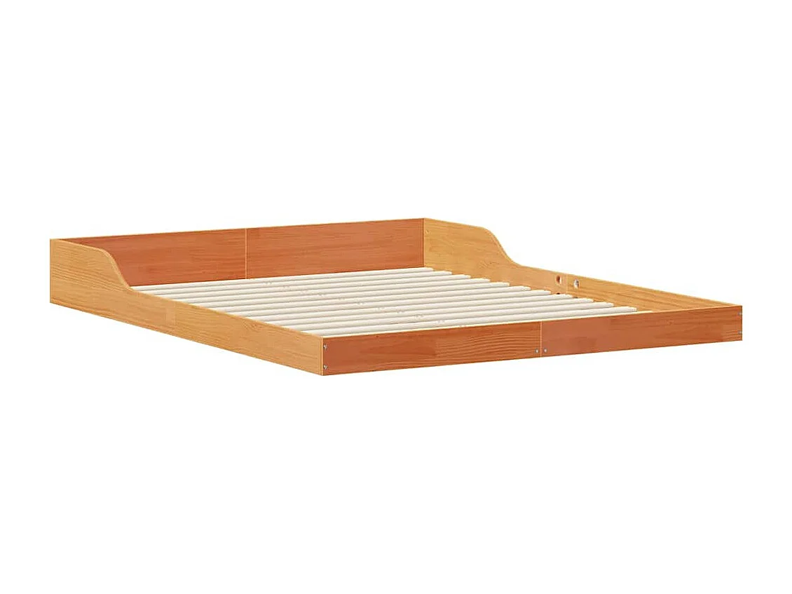 Lit double | Lit adulte | Cadre de lit Marron cire 160x220 cm Bois massif en pin