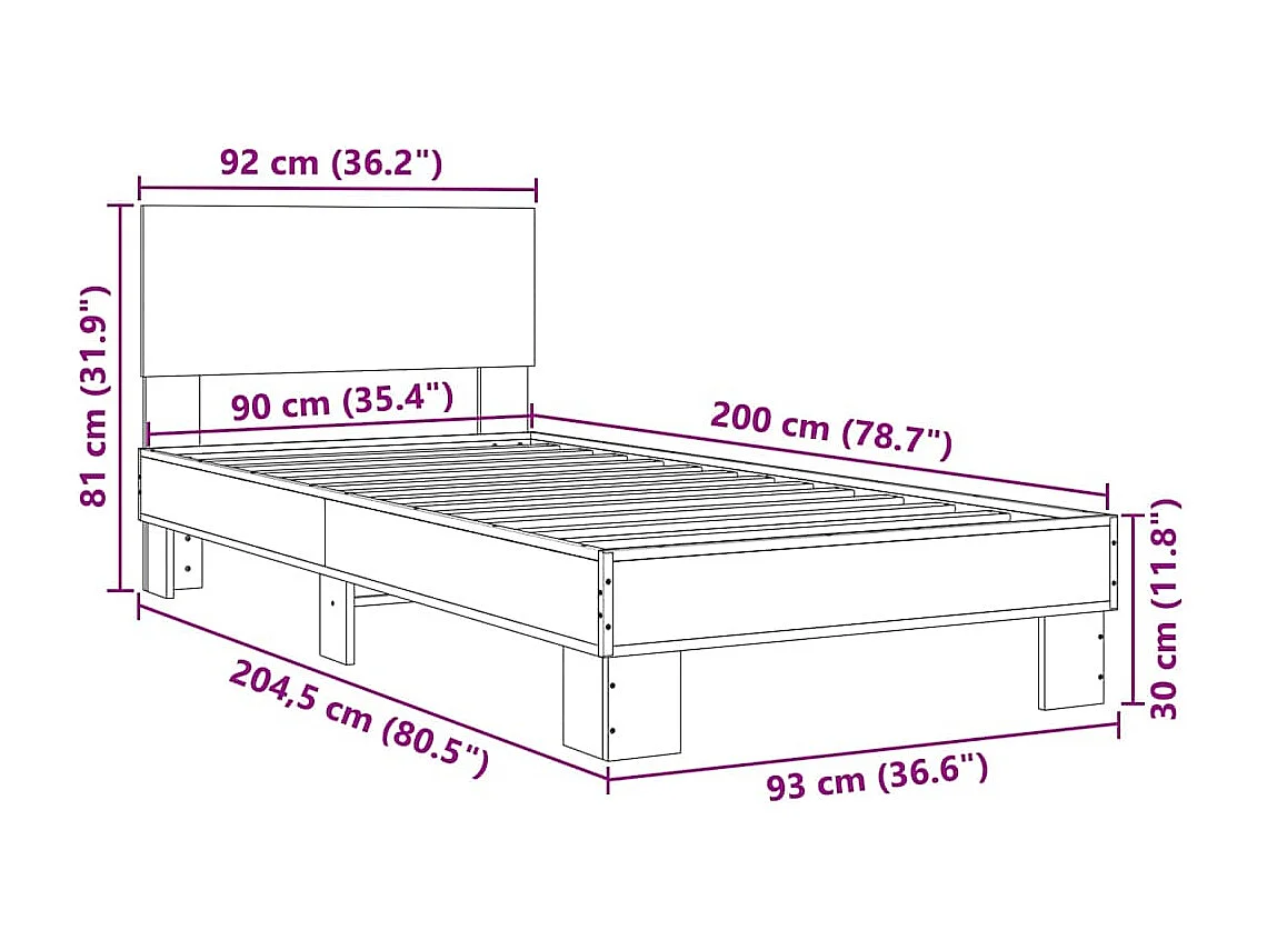 Lit simple | Lit adulte, enfant | Cadre de lit chêne marron 90x200 cm