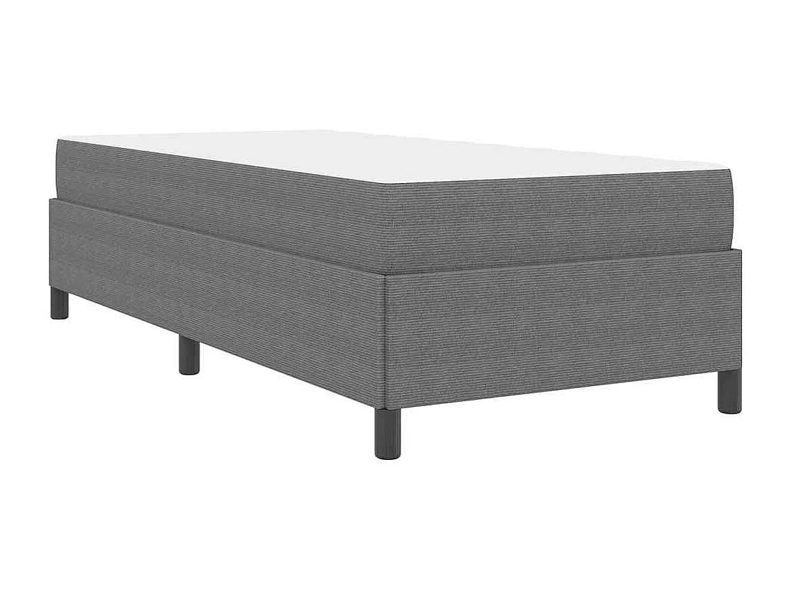 Lit simple | Lit adulte, enfant | Cadre de lit Gris clair 90x190 cm Tissu en velours côtelé