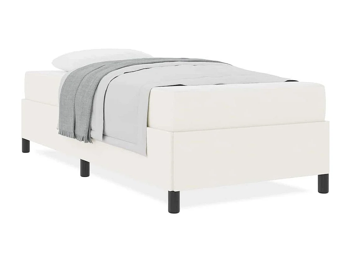 Lit simple | Lit adulte, enfant | Cadre de lit Crème 100x200 cm Tissu en velours côtelé