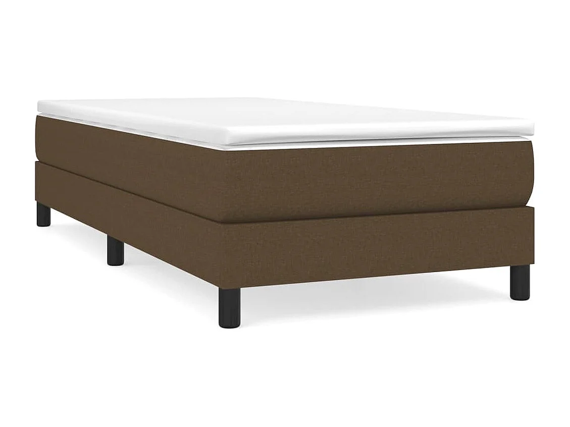 Lit simple | Lit adulte, enfant | Cadre de lit marron foncé 90x190 cm tissu