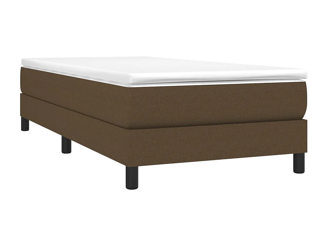 Lit simple | Lit adulte, enfant | Cadre de lit marron foncé 90x190 cm tissu