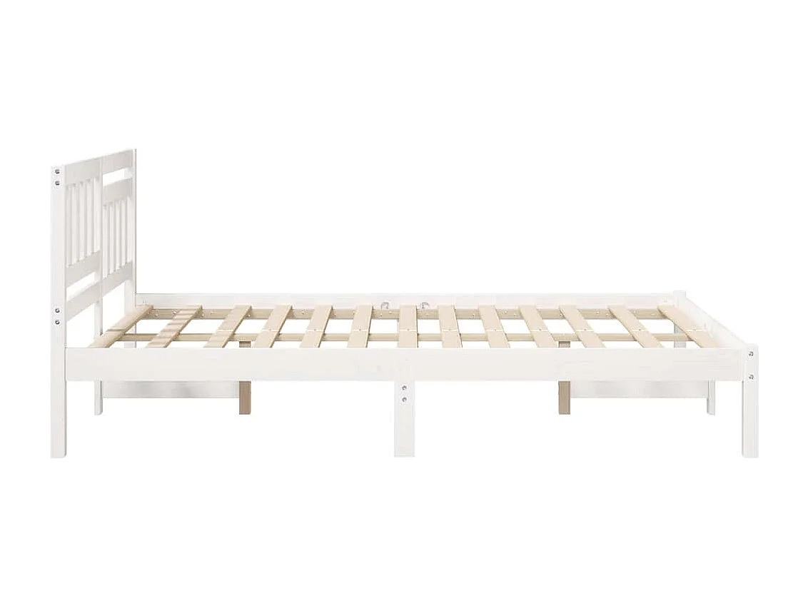 Lit simple | Lit adulte, enfant | Cadre de lit Blanc 120x200 cm Bois massif en pin