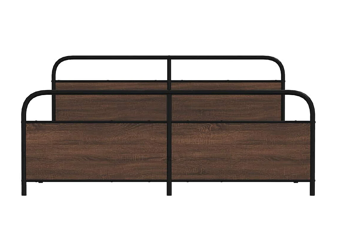 Letto per adulti | Letto matrimoniale | Giroletto senza Materaso in Metallo Rovere Marrone 193x203 cm