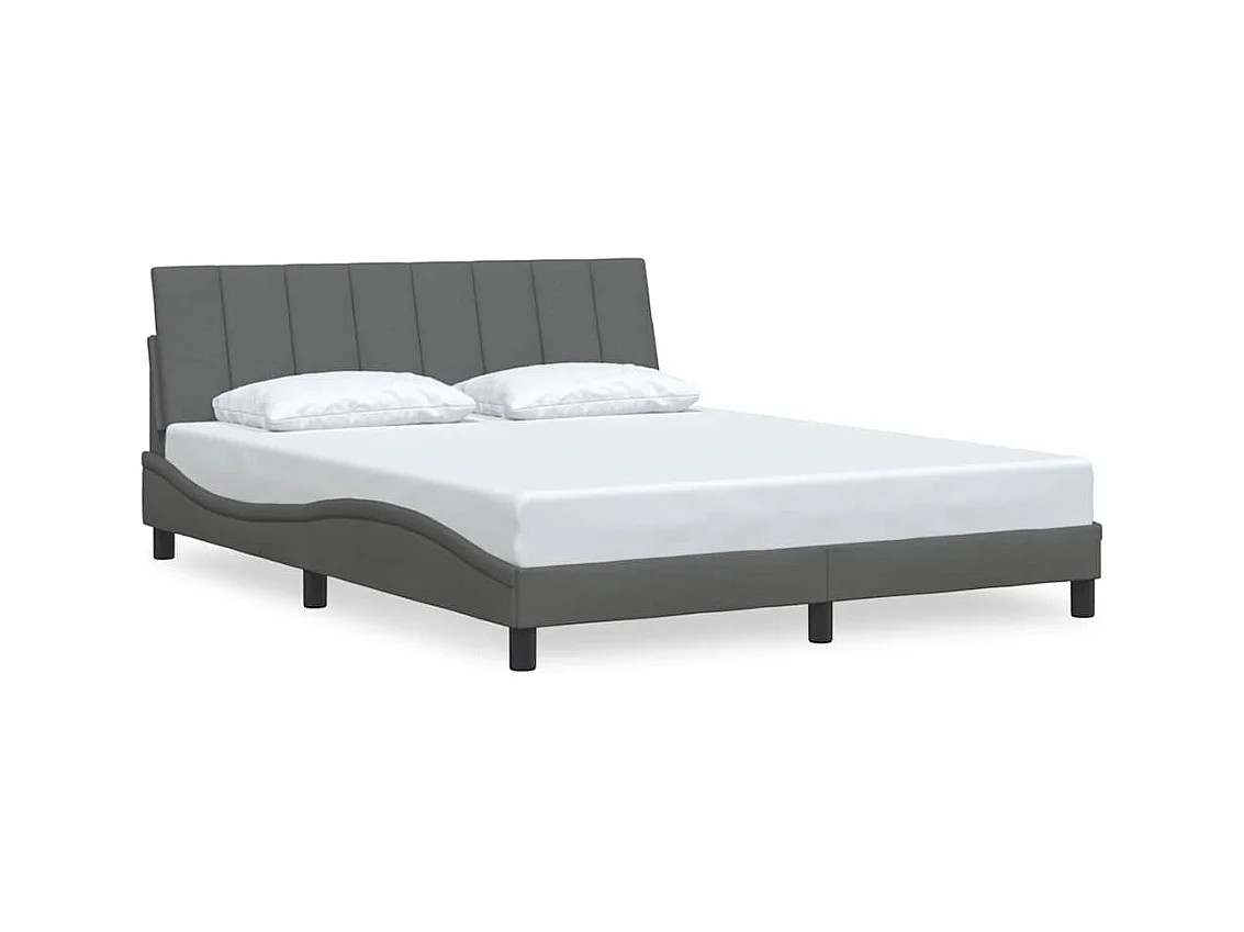 Letto per adulti | Letto matrimoniale | Giroletto senza Materasso Hanko Grigio Scuro 160x200 cm Tessuto