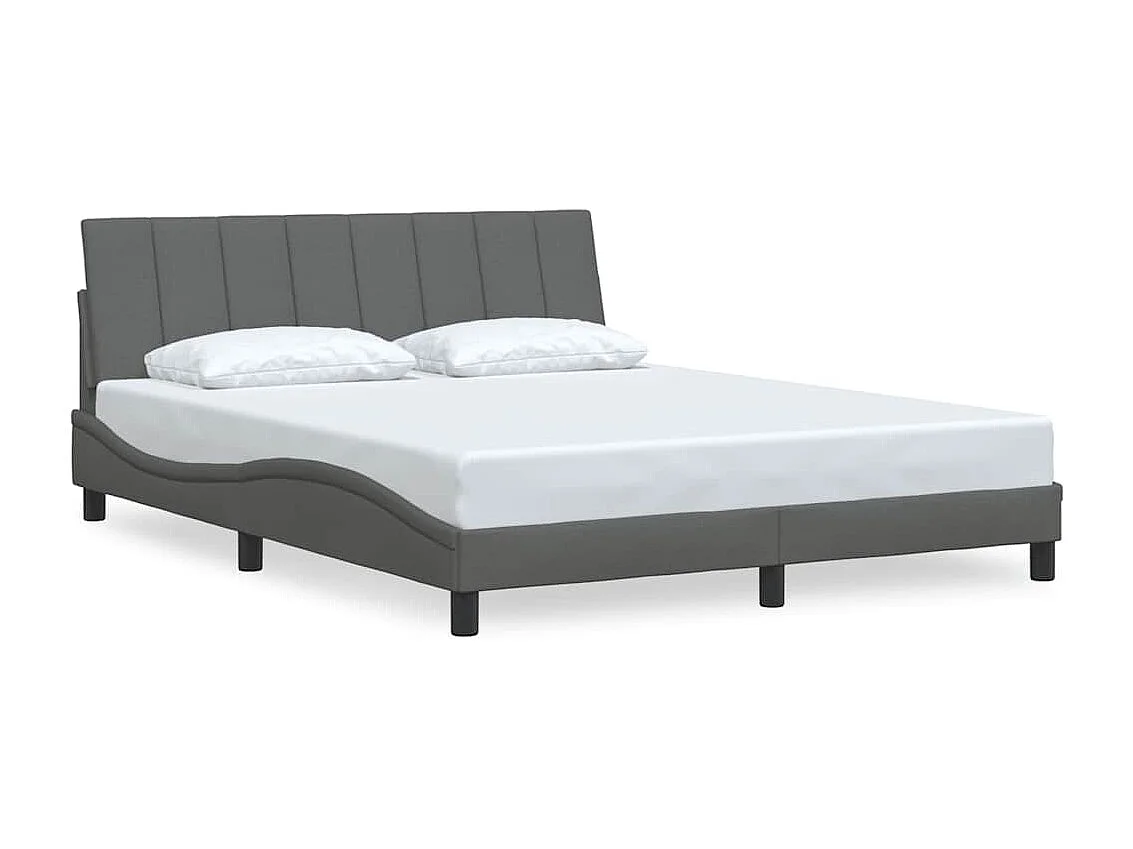 Letto per adulti | Letto matrimoniale | Giroletto senza Materasso Hanko Grigio Scuro 160x200 cm Tessuto