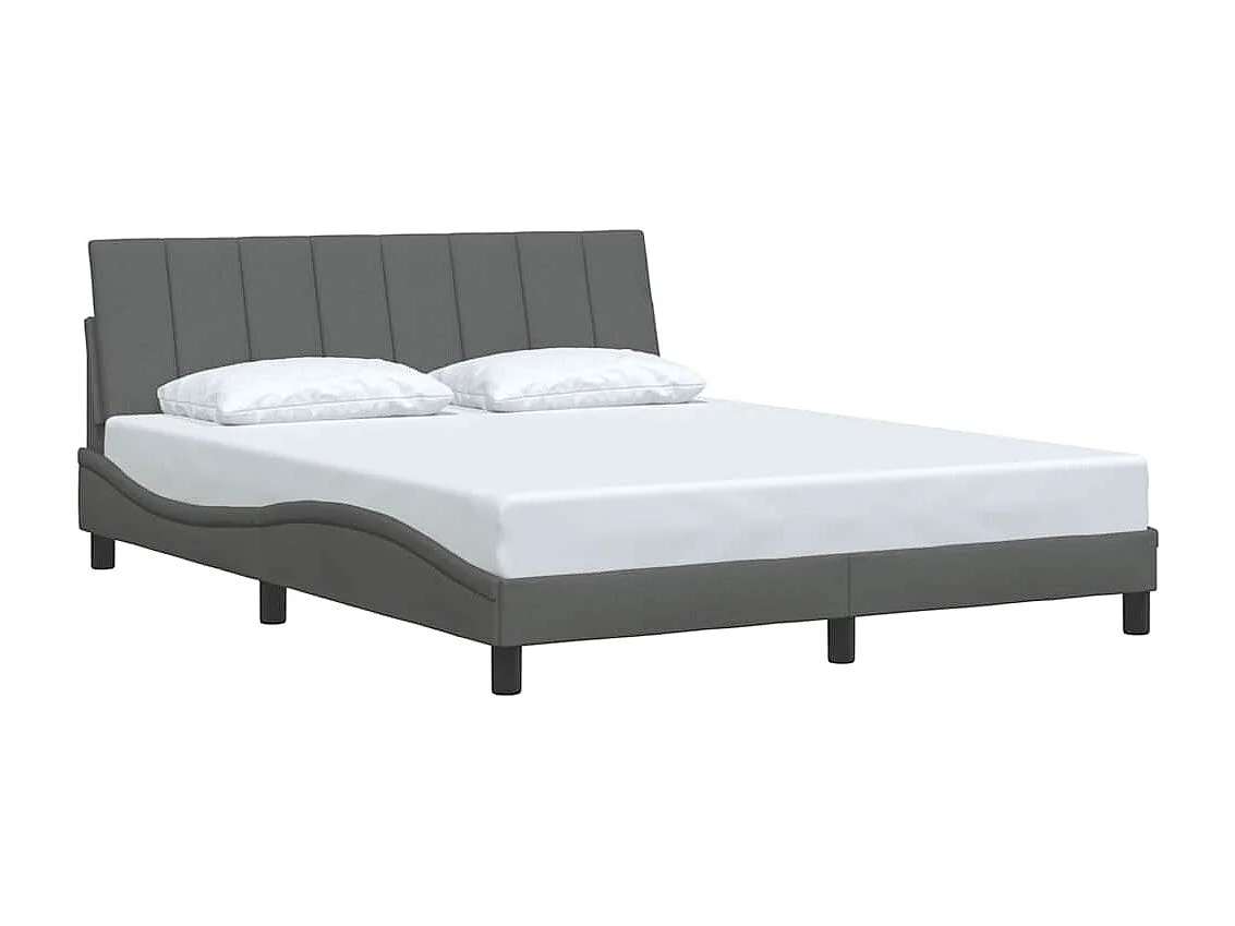 Letto per adulti | Letto matrimoniale | Giroletto senza Materasso Hanko Grigio Scuro 160x200 cm Tessuto