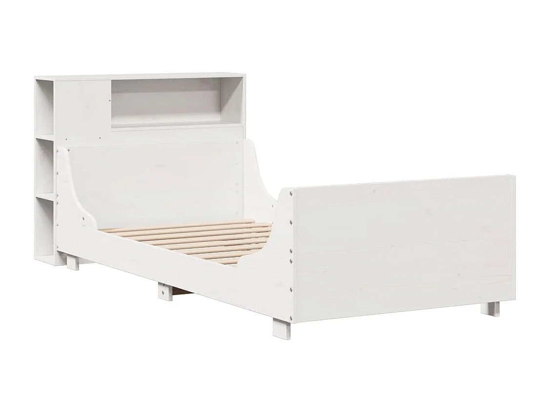 Letto per adulti | Letto singolo | Giroletto senza Materasso Bianco 75x190 cm Legno Massello di Pino