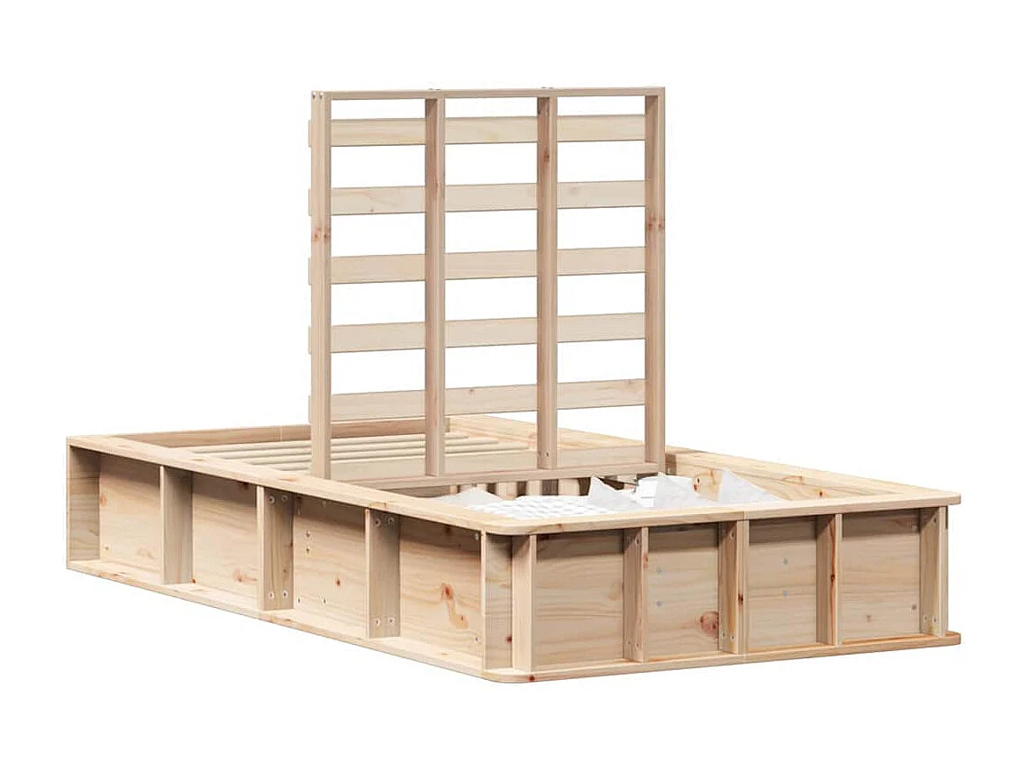 Lit simple | Lit adulte, enfant | Cadre de lit avec stockage Marron 90x190 cm bois