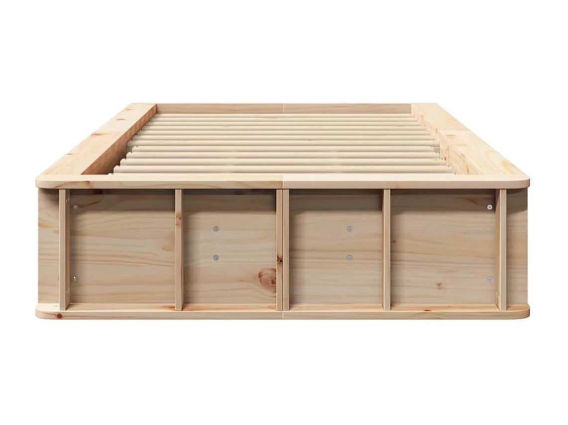 Lit simple | Lit adulte, enfant | Cadre de lit avec stockage Marron 90x190 cm bois