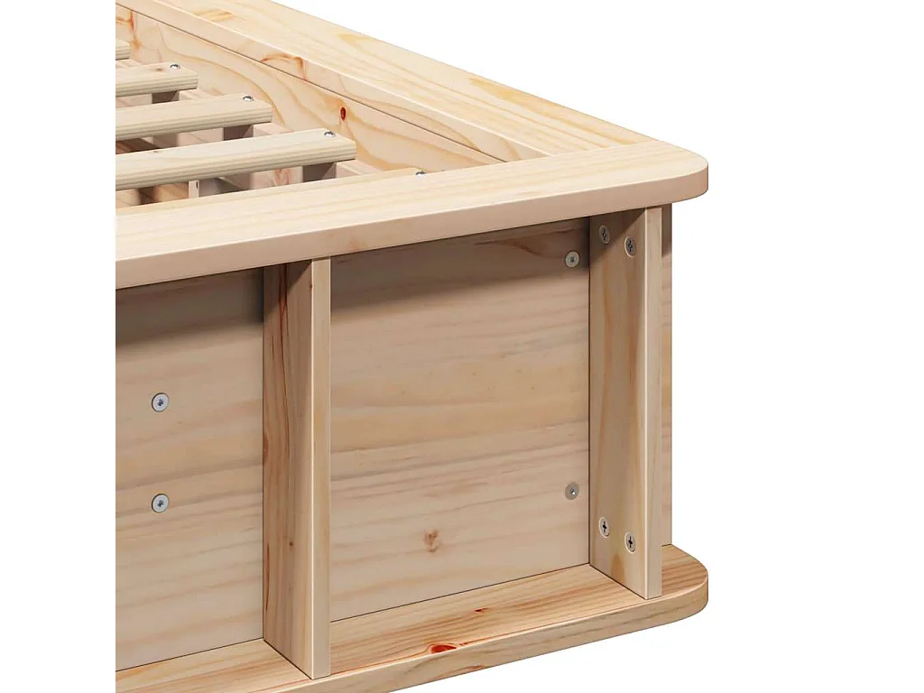 Lit simple | Lit adulte, enfant | Cadre de lit avec stockage Marron 90x190 cm bois