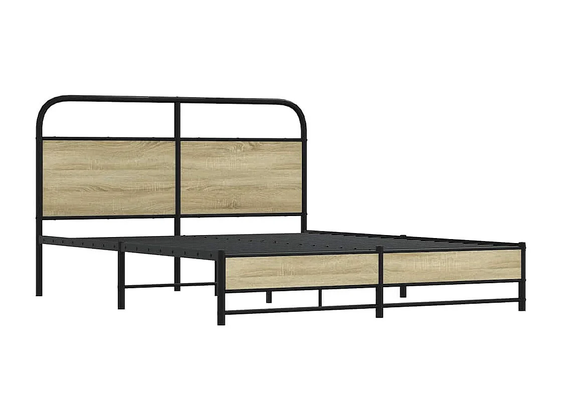 Letto per adulti | Letto matrimoniale | Giroletto senza Materasso Rovere Sonoma 150x200cm in Truciolato