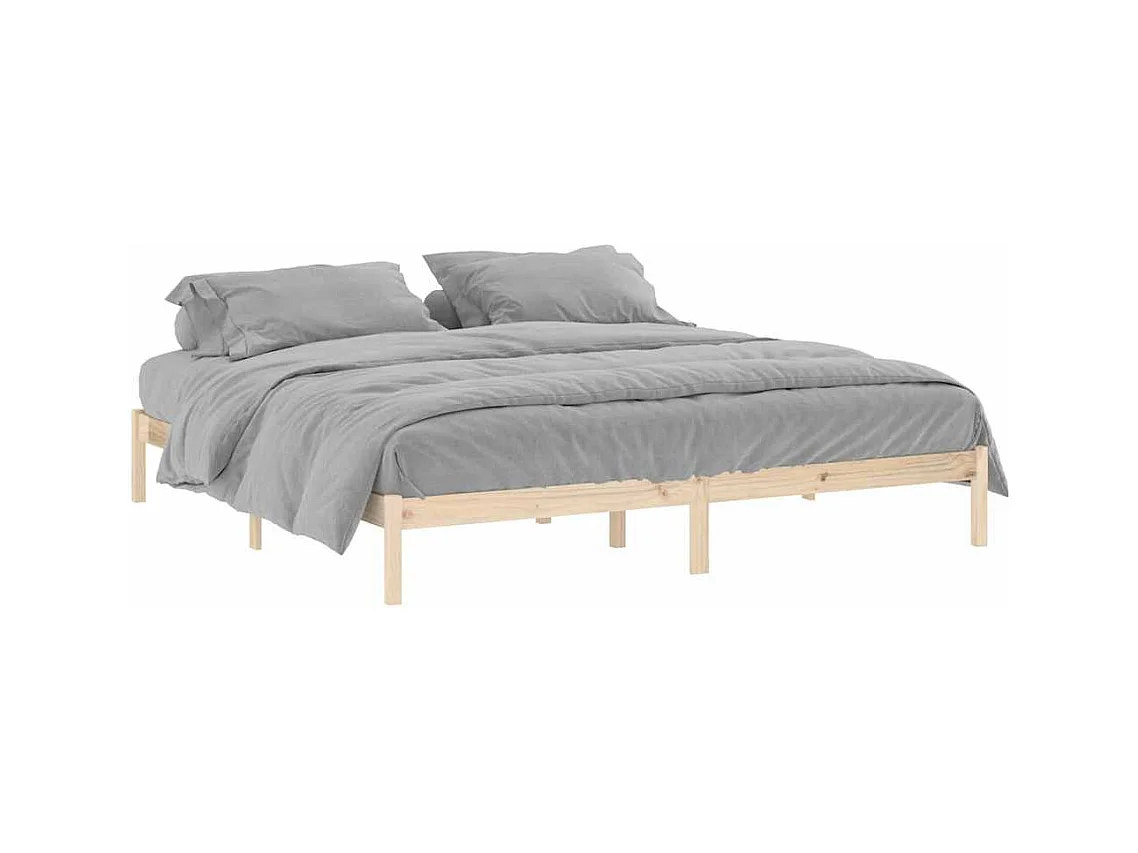 Letto per adulti | Letto matrimoniale | Giroletto senza Materasso 193x203 cm in Legno di Pino King