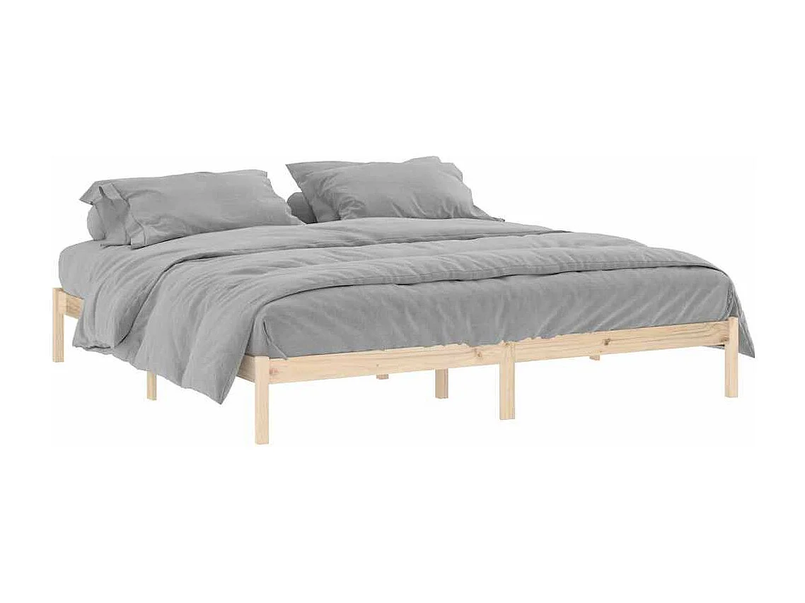 Letto per adulti | Letto matrimoniale | Giroletto senza Materasso 193x203 cm in Legno di Pino King