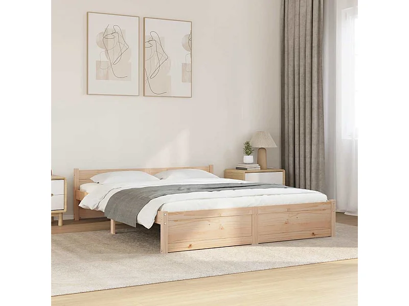 Lit double | Lit adulte | Cadre de lit bois massif 150x200 cm