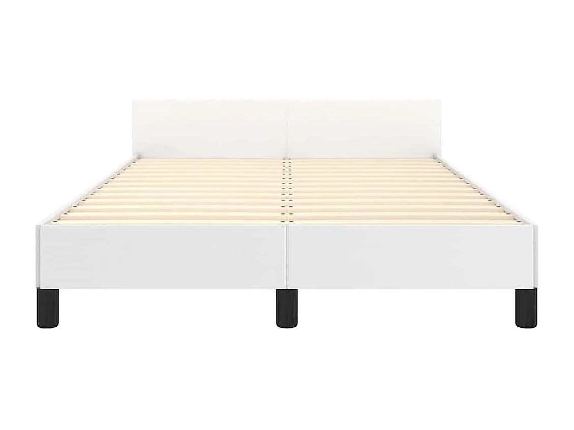 Lit simple | Lit adulte, enfant | Cadre de lit blanc 120x190 cm similicuir