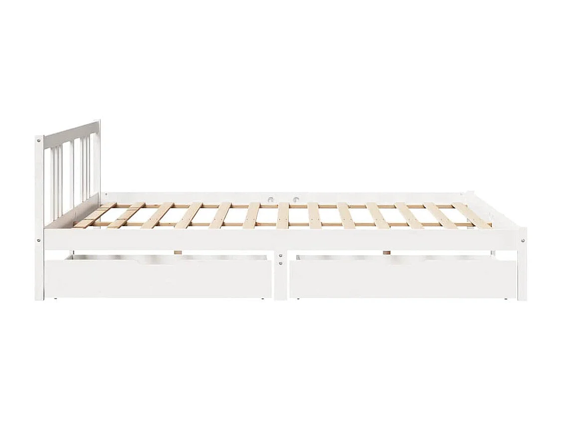 Letto per adulti | Letto matrimoniale | Giroletto senza Materasso Bianco 200x200 cm Legno Massello Pino