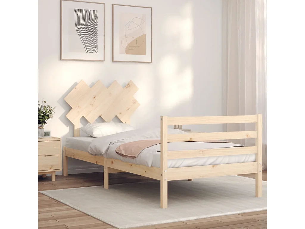 Lit simple | Lit adulte, enfant | Cadre de lit 90x200 cm bois massif