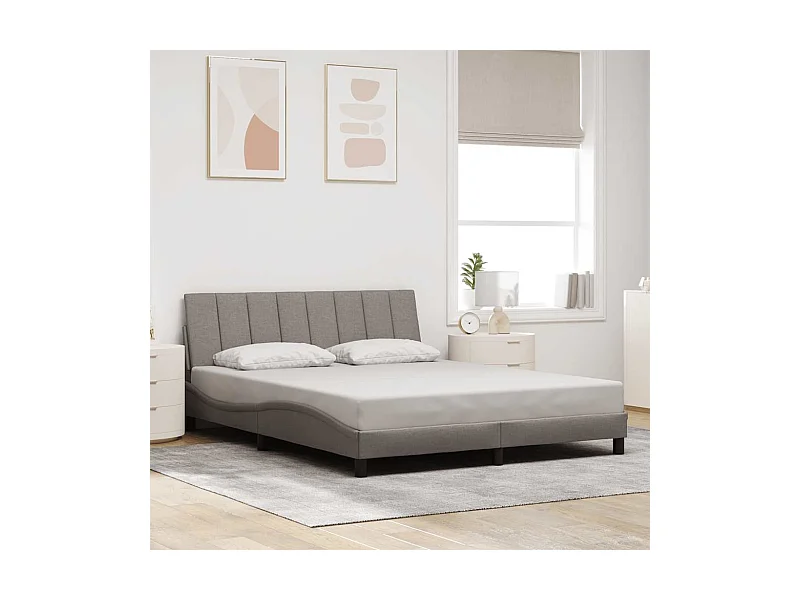 Lit double | Lit adulte | Cadre de lit taupe 160x200 cm tissu
