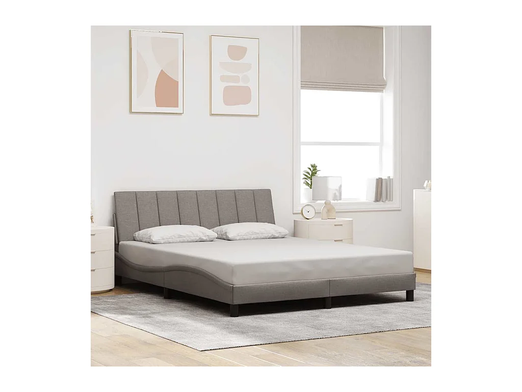 Lit double | Lit adulte | Cadre de lit taupe 160x200 cm tissu