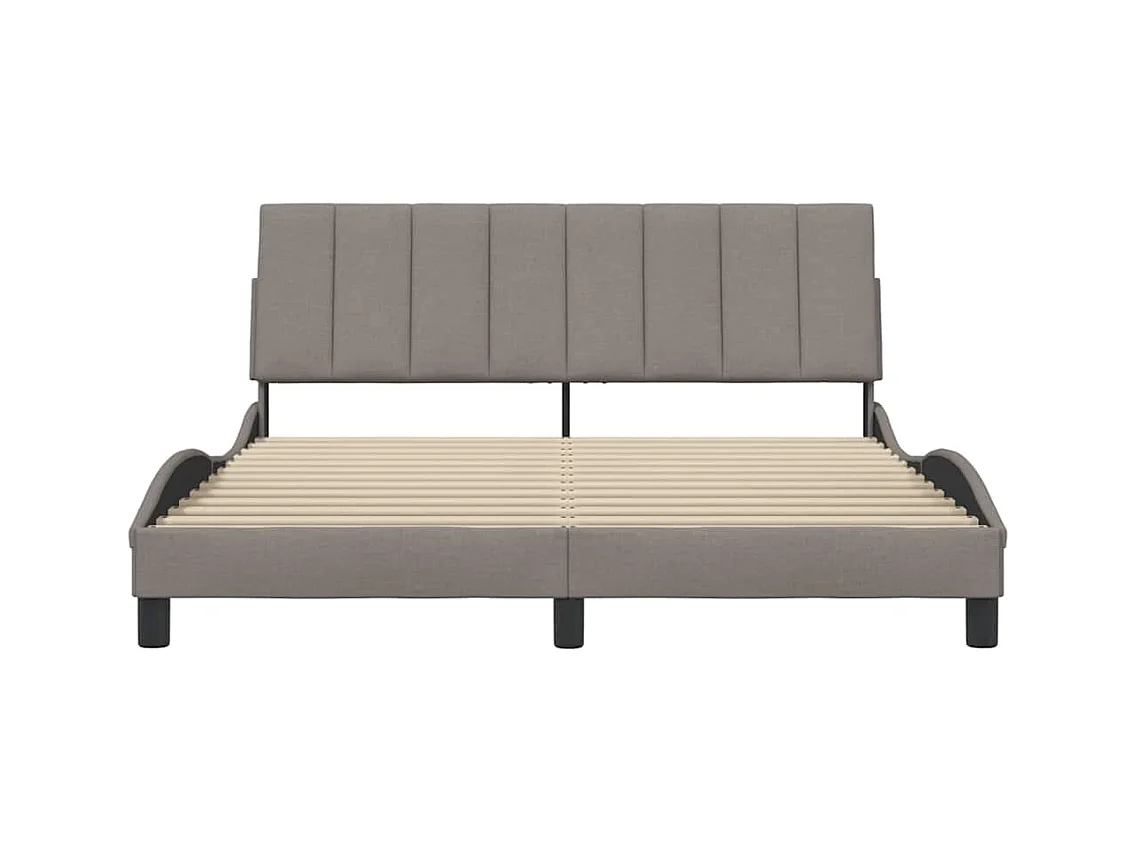 Lit double | Lit adulte | Cadre de lit taupe 160x200 cm tissu