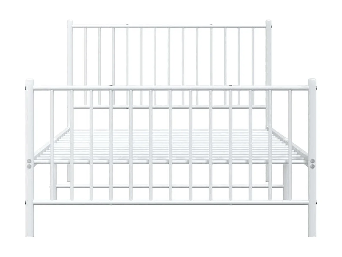 Lit simple | Lit adulte, enfant | Cadre de lit métal et pied de lit blanc 107x203 cm