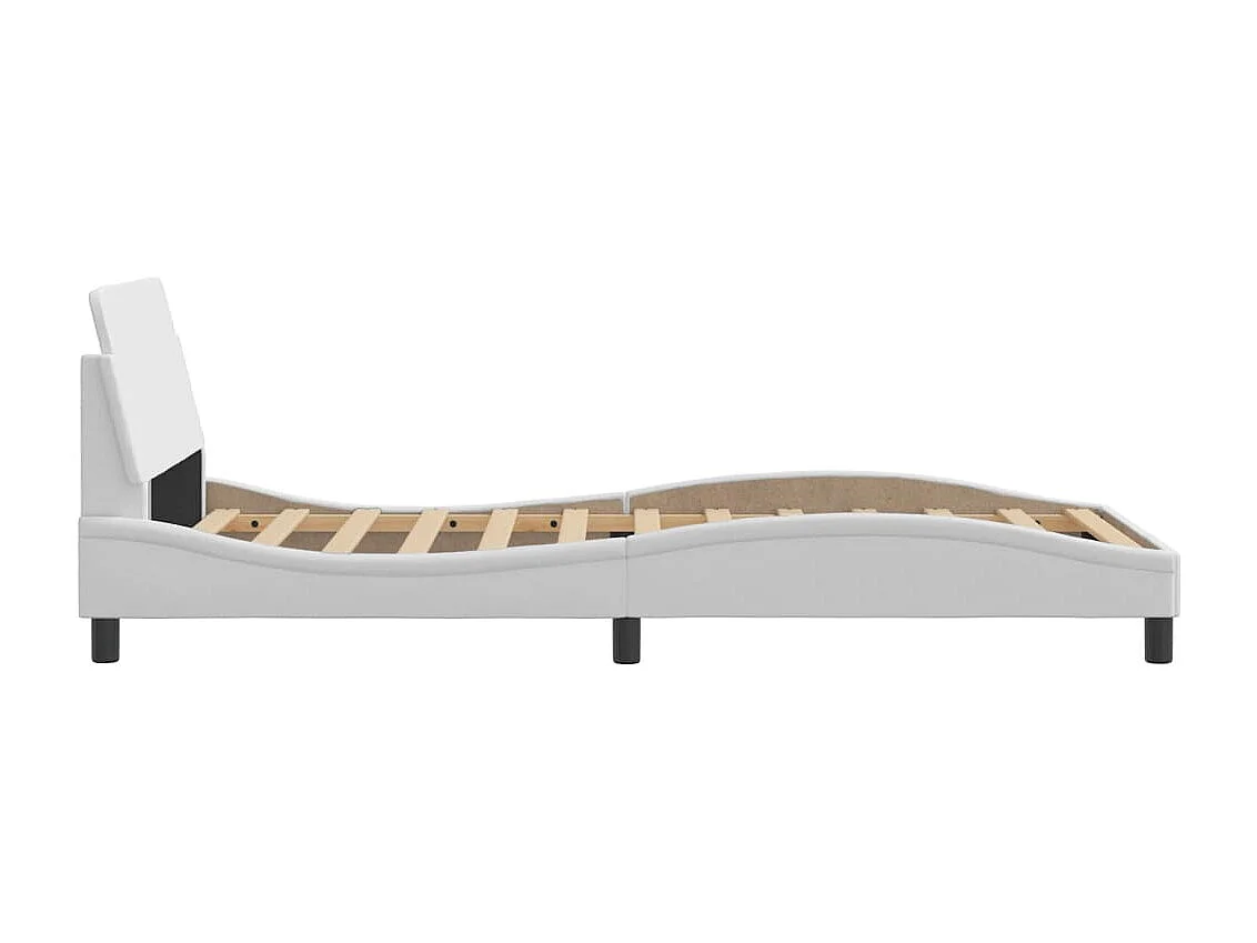 Lit simple | Lit adulte, enfant | Cadre de lit blanc 100x200 cm similicuir