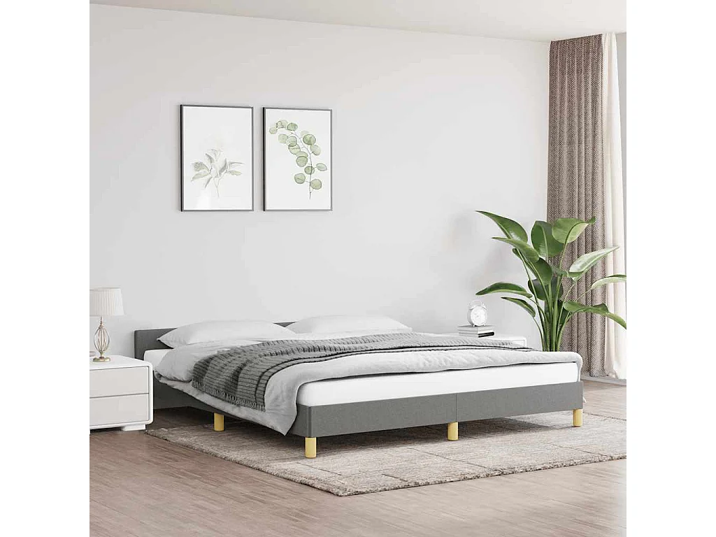 Lit double | Lit adulte | Cadre de lit gris foncé 180x200 cm tissu