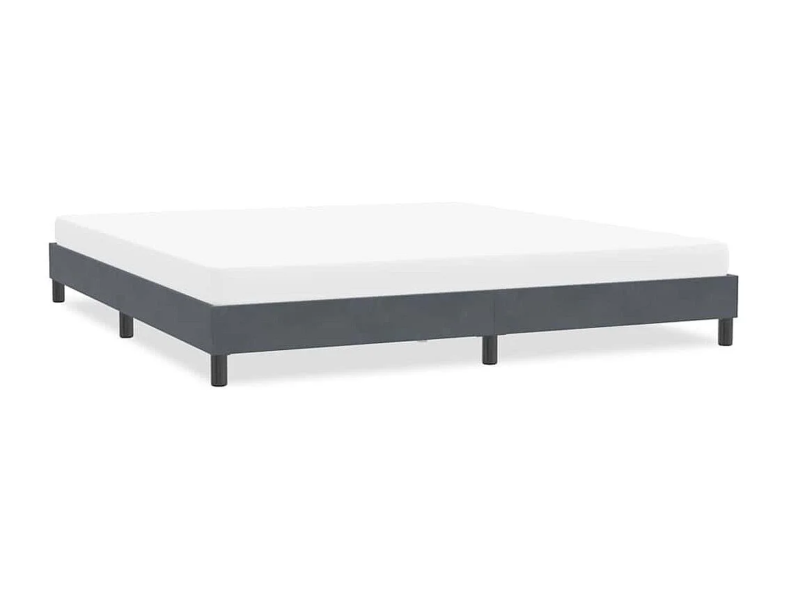 Lit double | Lit adulte | Cadre de lit gris foncé 200x220 cm velours