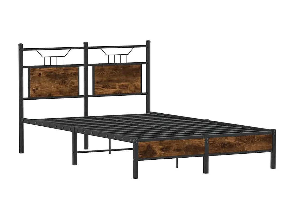 Letto per adulti | Letto singolo | Giroletto senza Materasso Rovere Fumo 120x200 cm in Truciolato