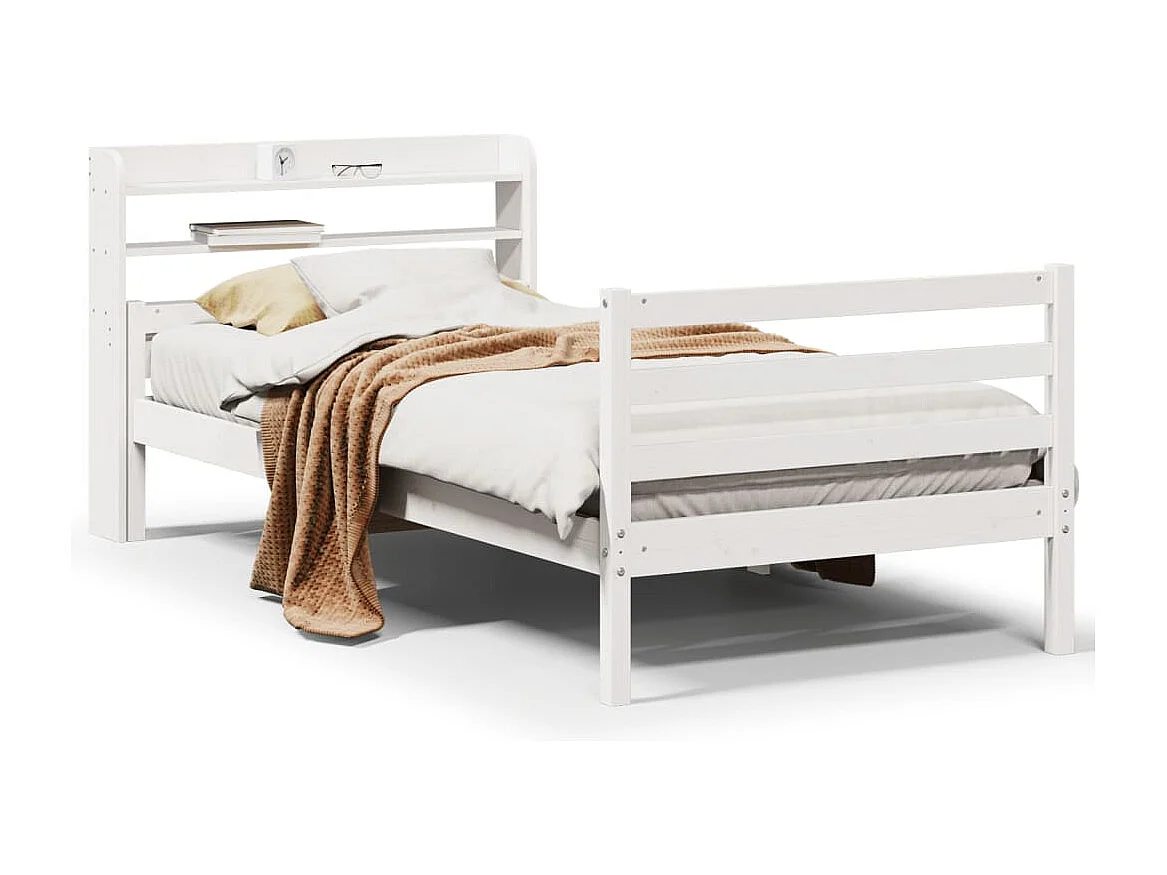 Letto per adulti | Letto singolo | Giroletto con Testiera senza Materasso Bianco 100x200 cm