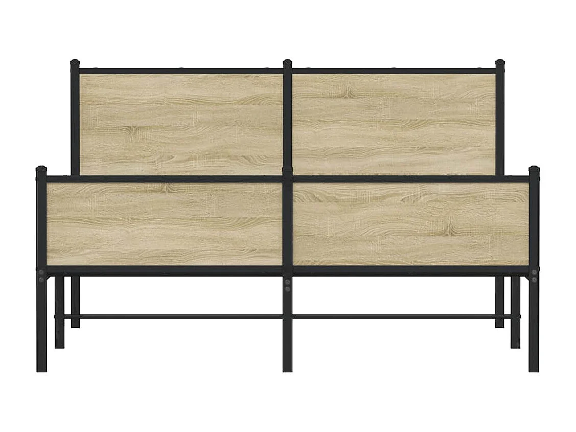 Letto per adulti | Letto matrimoniale | Giroletto senza Materaso in Metallo Rovere Sonoma 150x200 cm