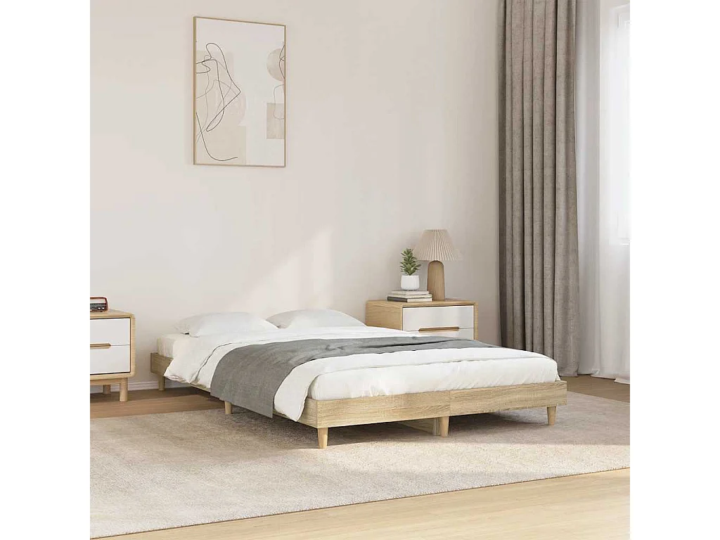 Lit simple | Lit adulte, enfant | Cadre de lit chêne sonoma 120x200 cm