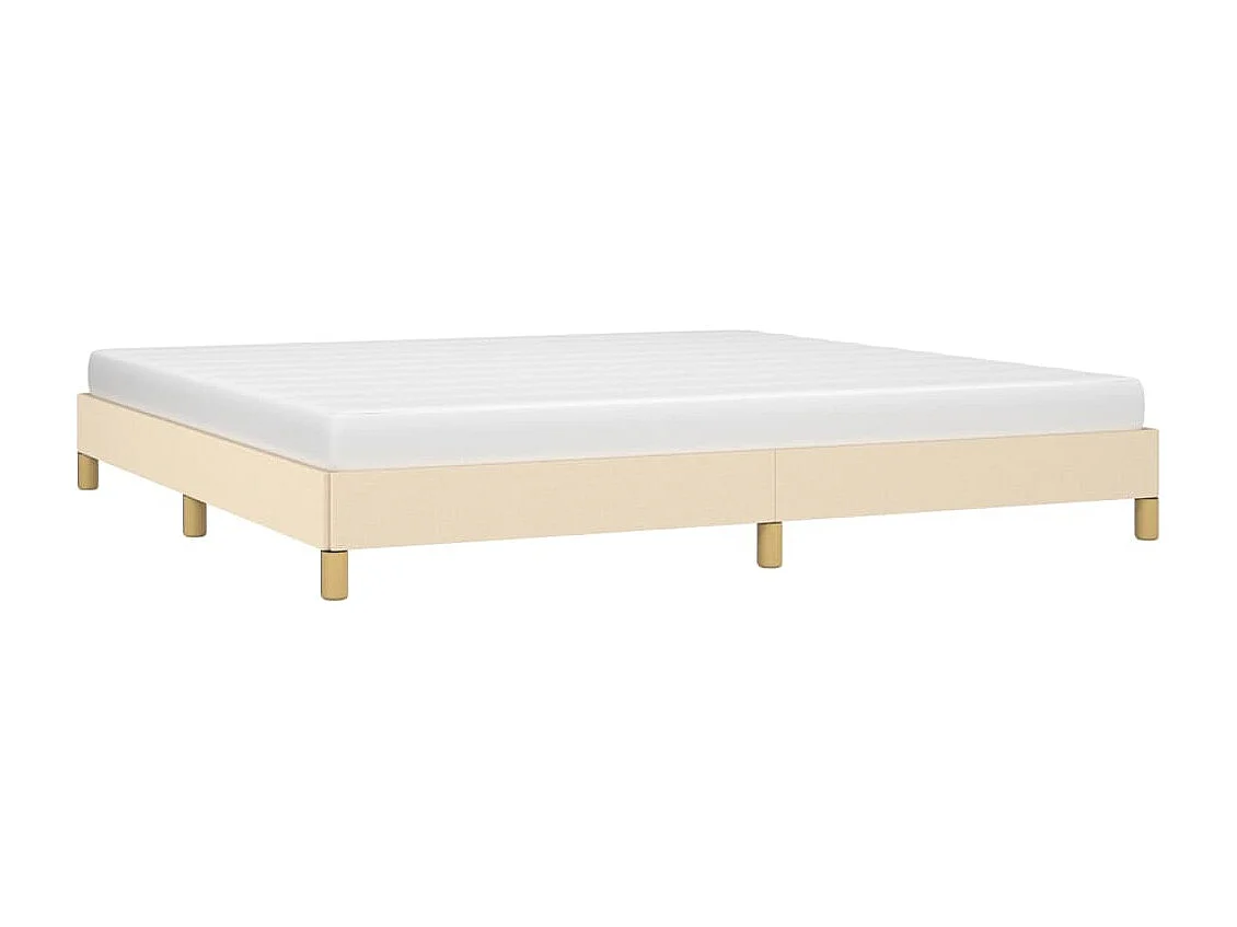 Lit double | Lit adulte | Cadre de lit crème 200x200 cm tissu