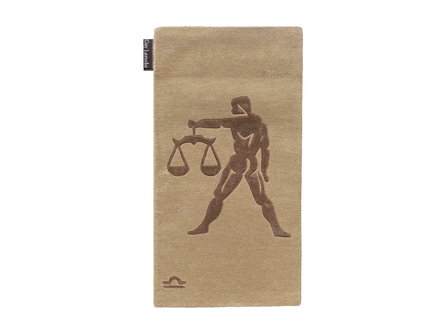 tapis entrée 70x130 fait main en laine beige rectangle motif géométrique LIBRA