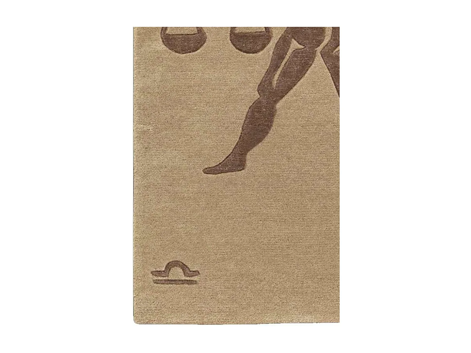 tapis entrée 70x130 fait main en laine beige rectangle motif géométrique LIBRA