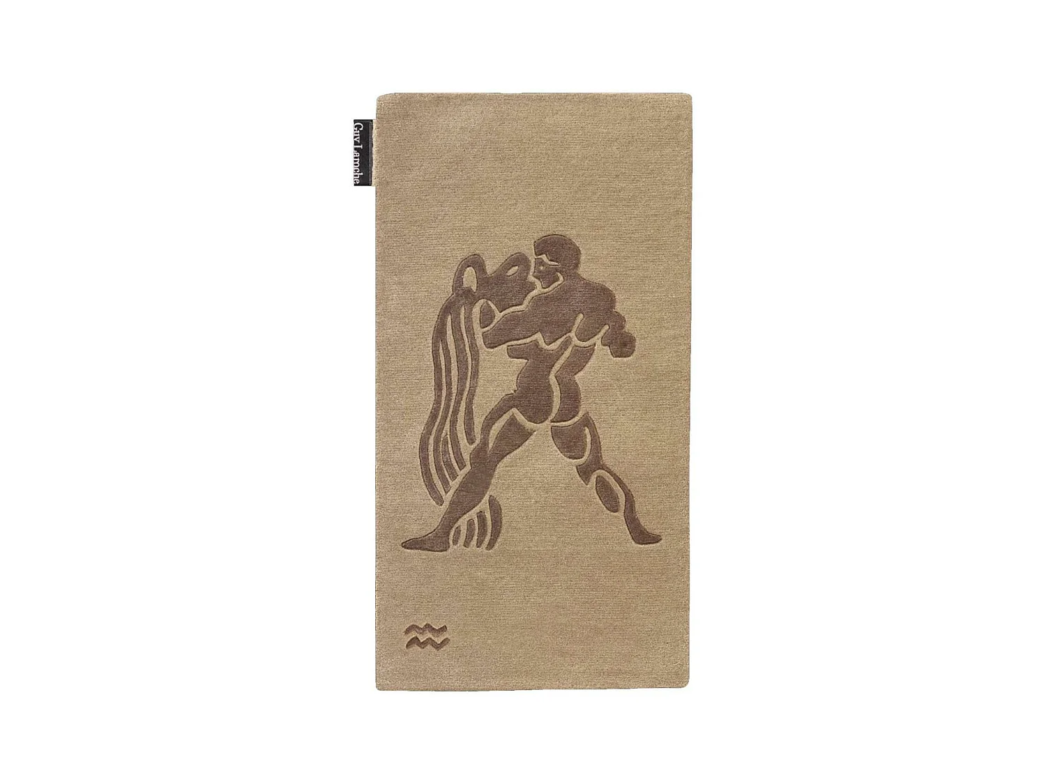 tapis entrée 70x130 fait main en laine beige rectangle motif géométrique RIUS