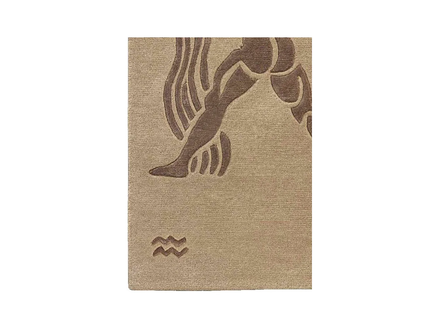 tapis entrée 70x130 fait main en laine beige rectangle motif géométrique RIUS