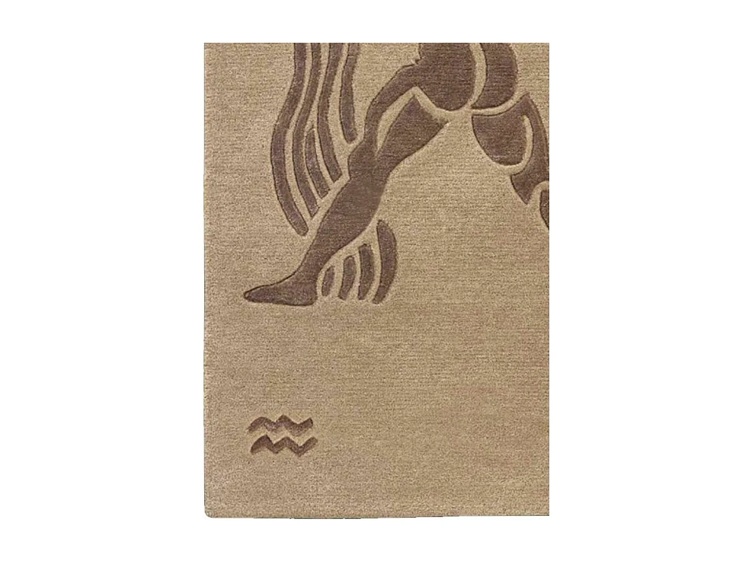 tapis entrée 70x130 fait main en laine beige rectangle motif géométrique RIUS