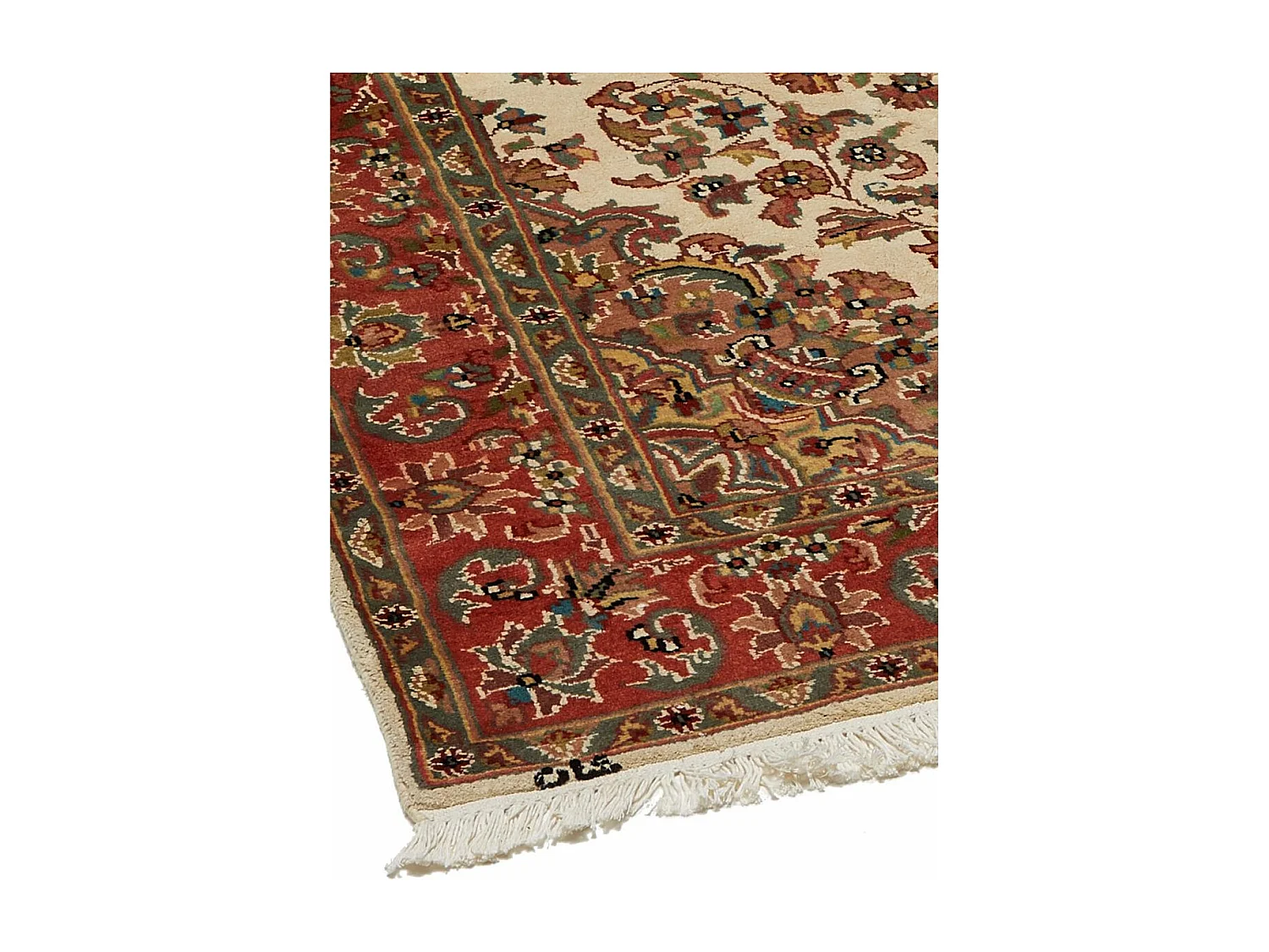 Authentique tapis d'Orient 125x185 fait main en soie beige JIHANGIR 83