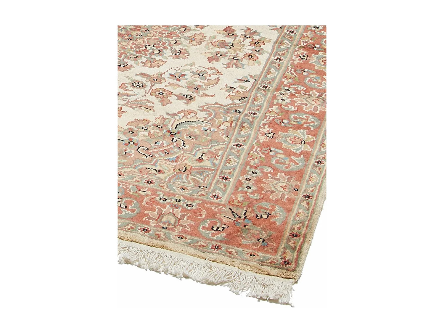 Authentique tapis d'Orient 125x185 fait main en soie beige JIHANGIR 83