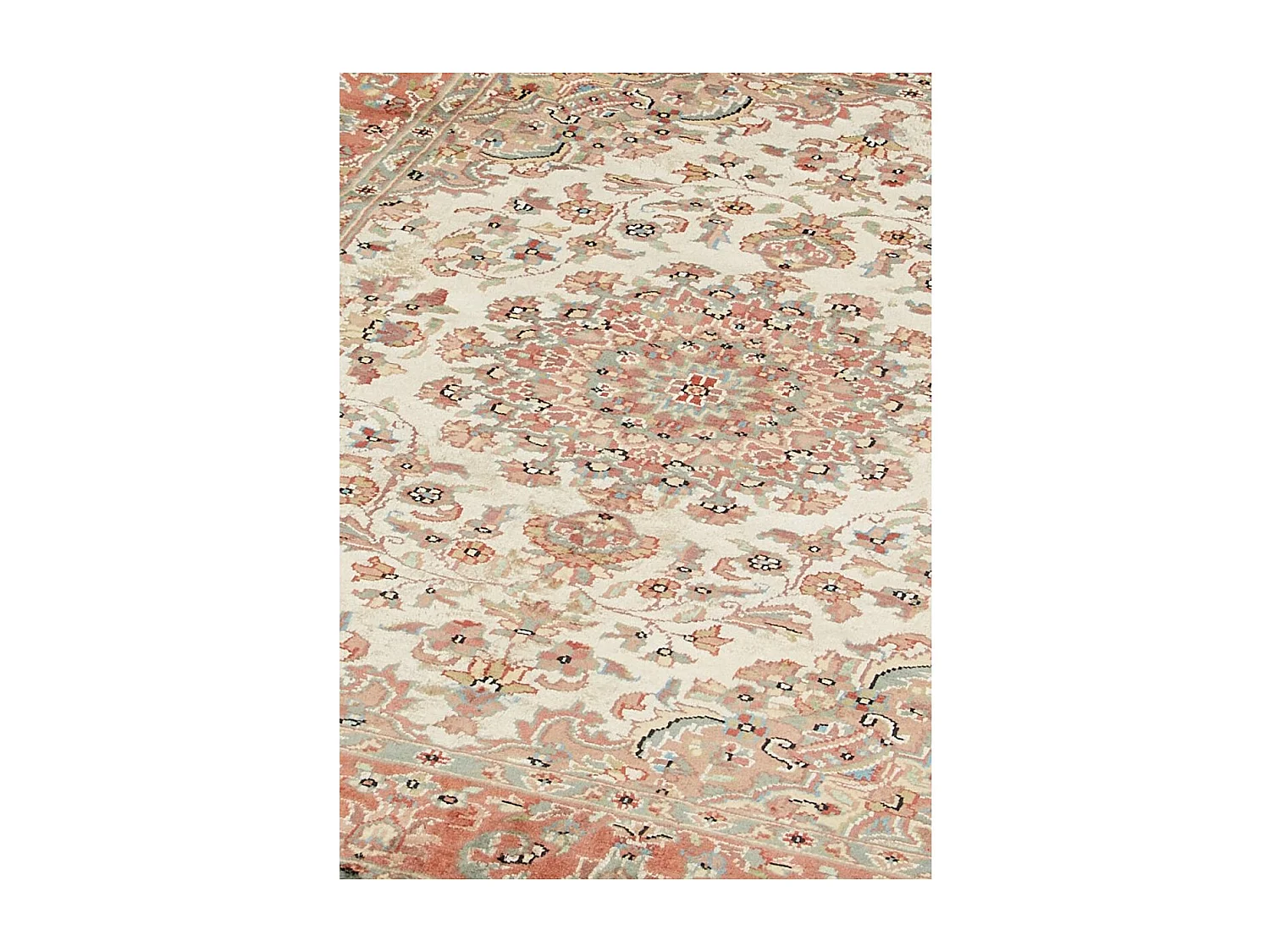 Authentique tapis d'Orient 125x185 fait main en soie beige JIHANGIR 83