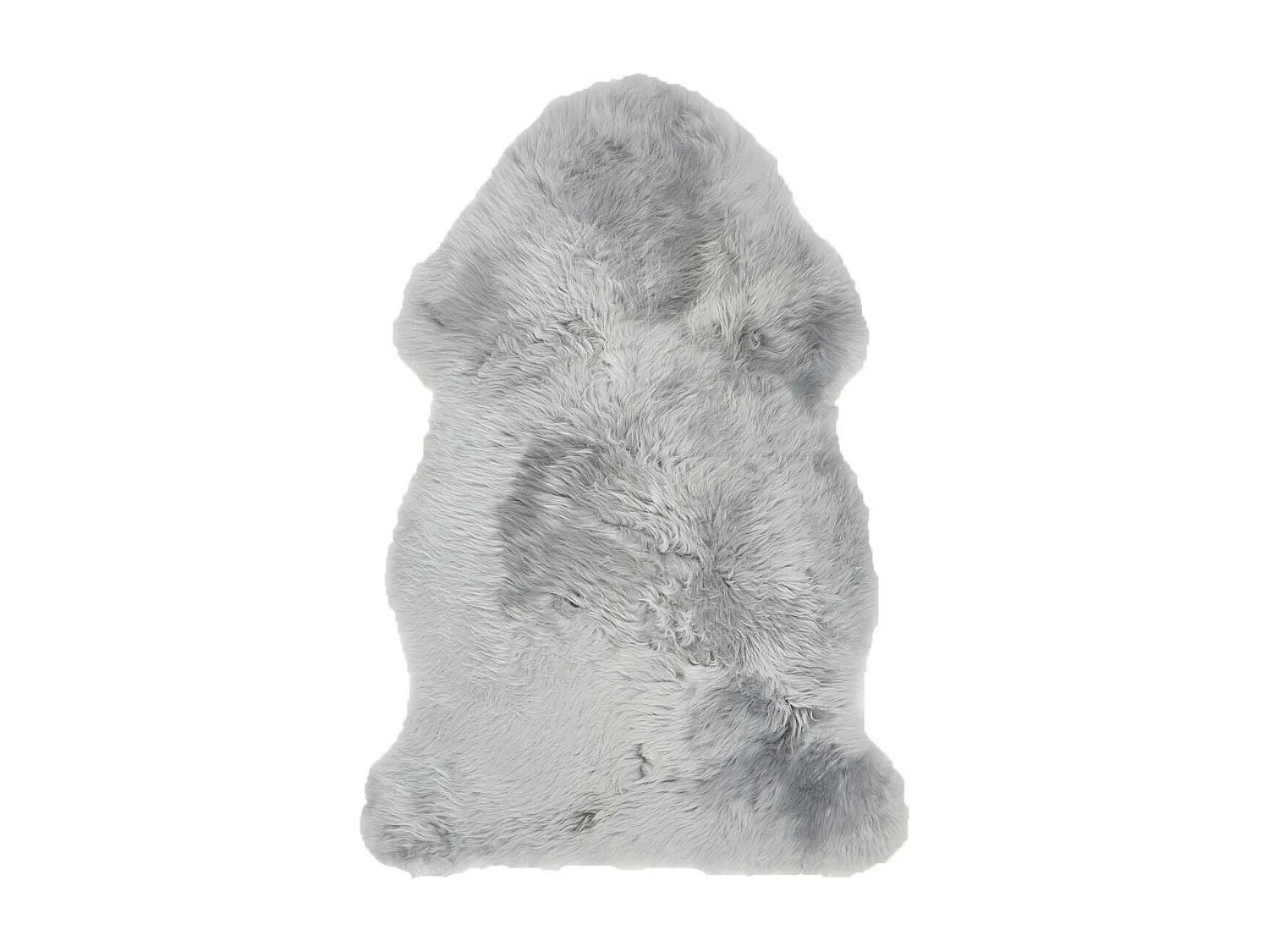 Tapis peau de mouton longs poils shaggy 60x95 en laine gris SHEPHERD