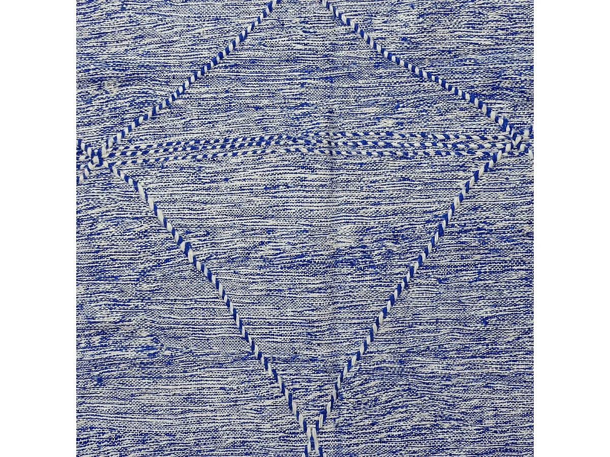 Authentique tapis berbère 190x310 fait à la main en laine bleu et gris ZANAFI 1