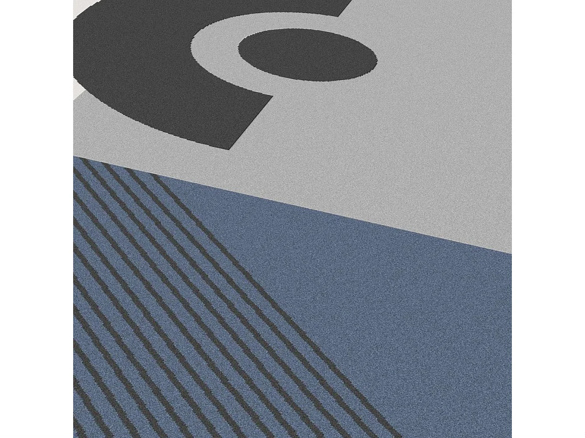 tapis chambre 80x150 tissé gris et bleu rectangle motif géométrique ELAK