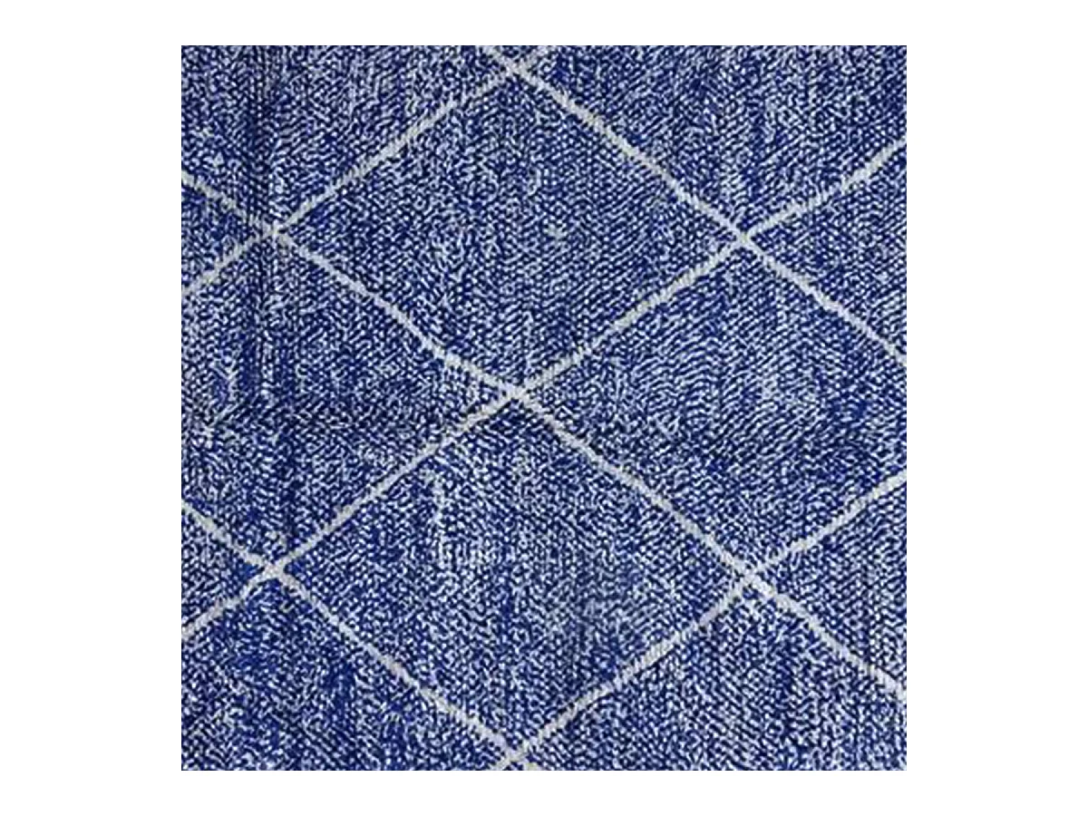 Authentique tapis berbère 205x310 fait main en laine bleu et blanc INLES