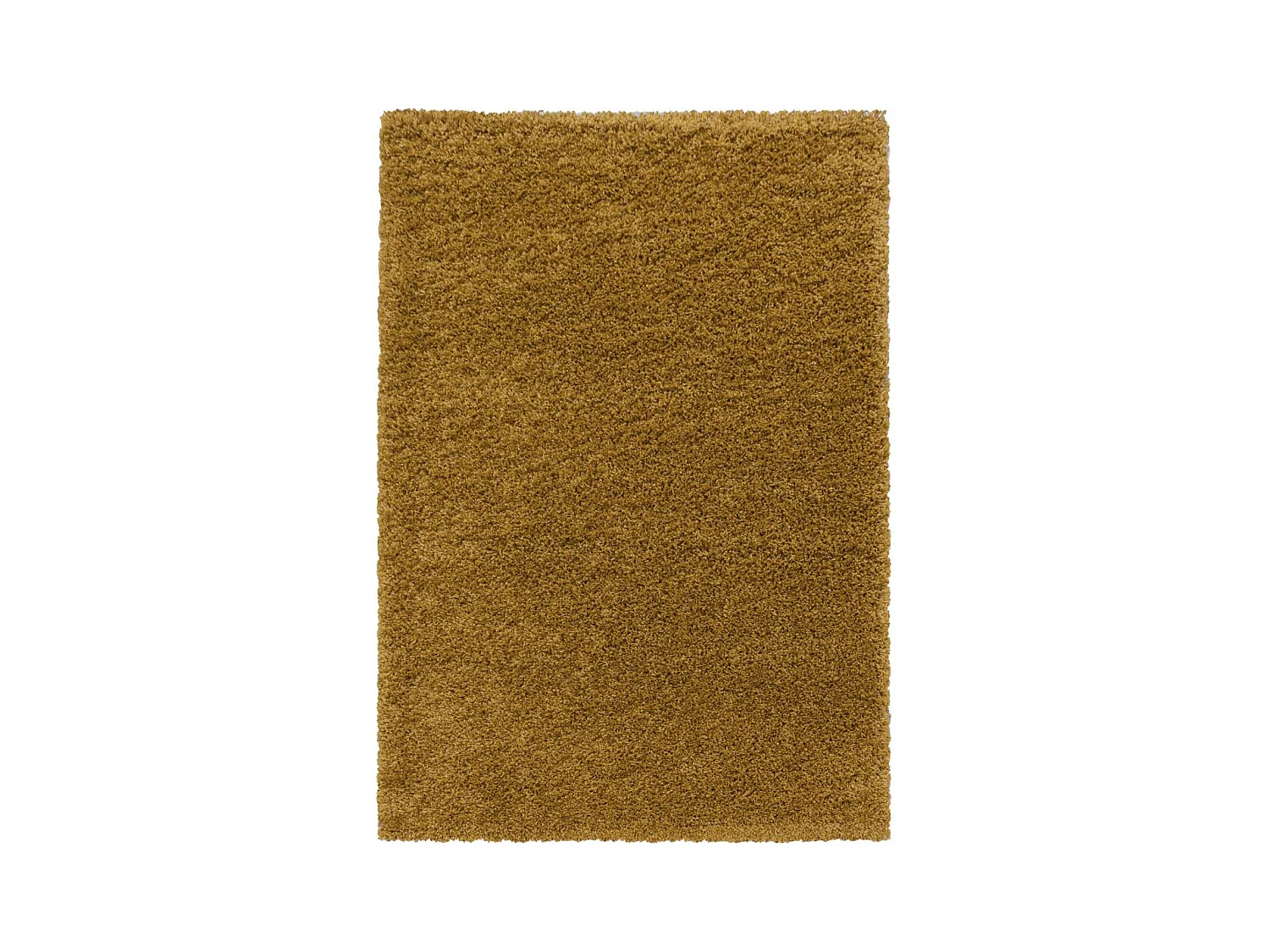 Tapis poils longs shaggy Ø200cm rond tissé or motif uni UNI I