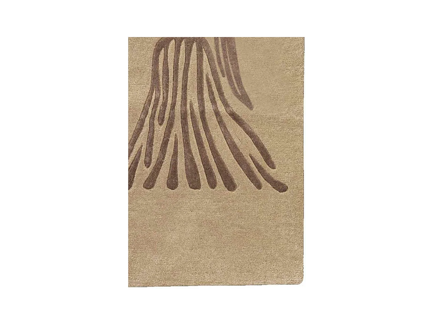 tapis entrée 70x130 fait main en laine beige rectangle motif géométrique VIRGO